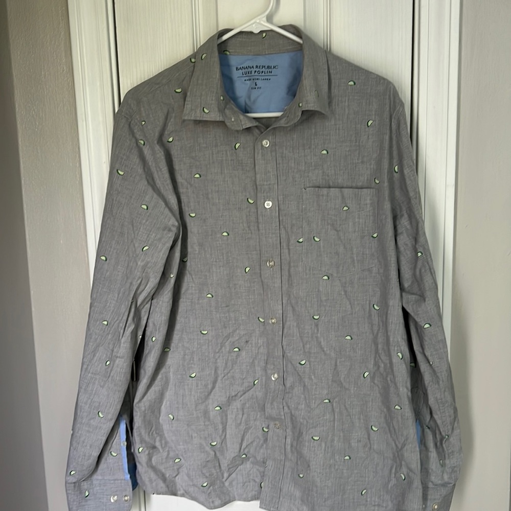 Banana Republic Lime Print Button Down